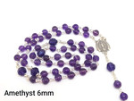 Genuine Amethyst gemstone rosary beads