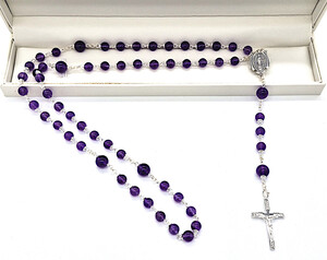 Amethyst gemstone rosary beads