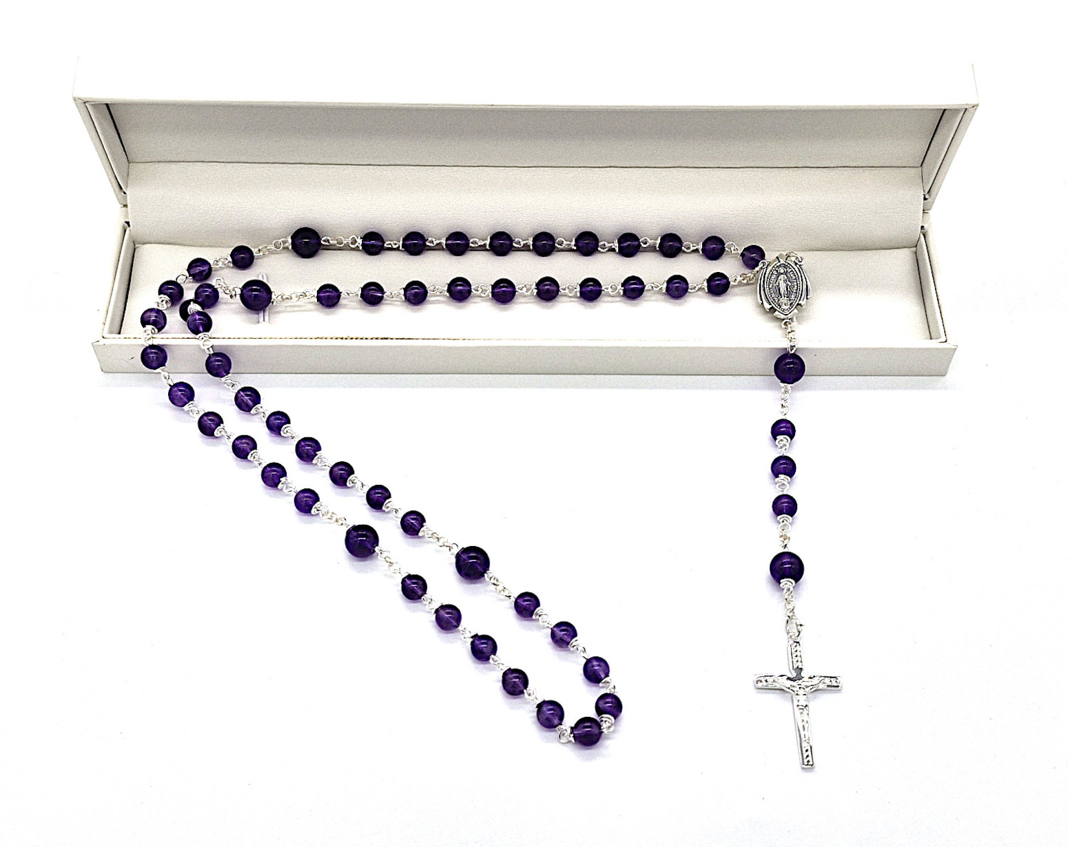 Amethyst gemstone rosary beads