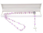 Frosted Ametrine gemstone rosary beads