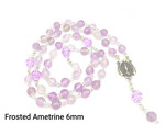 Frosted Ametrine gemstone rosary beads