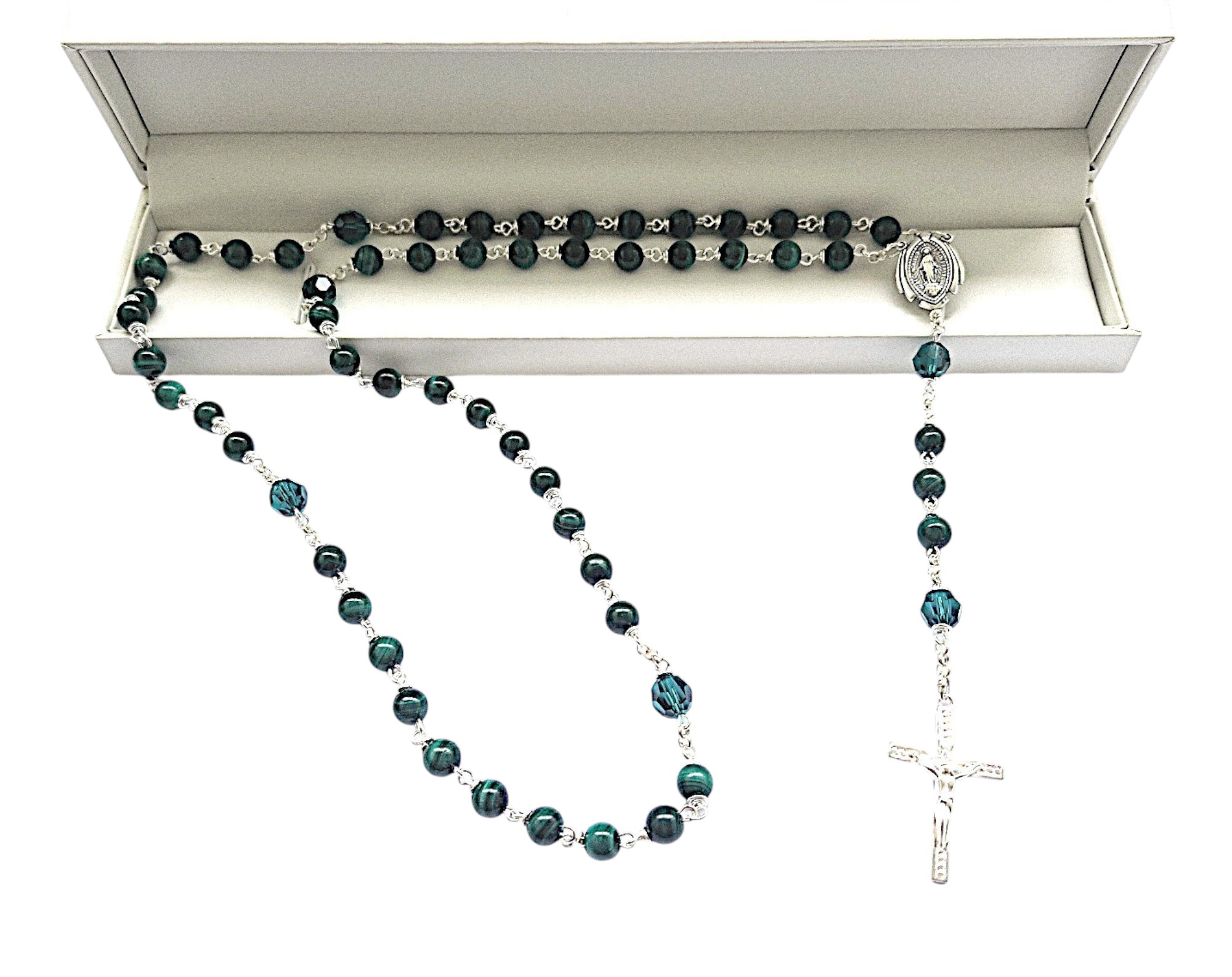 Malachite Green Gemstone rosary beads