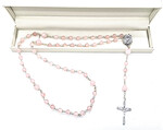 NEW! All Rose Quartz Gemstone rosary beads