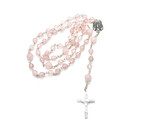 Rose Quartz Gemstone & Rose crystal rosary beads