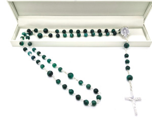 NEW! - Green Fuchsite Gemstone Rosary Beads