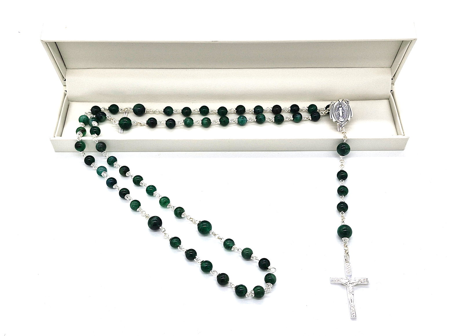 NEW! - Blue Spot Jasper Gemstone Rosary Beads