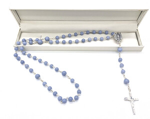NEW! Angelite Blue Gemstone rosary beads