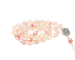 Frosted Cherry Quartz gemstone rosary beads