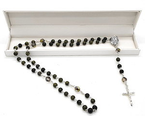 NEW! Serpentine Olive Green lace  Gemstone rosary beads