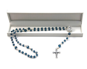 Montana Blue Austrian Crystal Rosary Beads