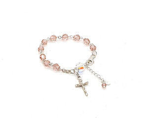 Vintage Rose Austrian Crystal Child's Rosary Bracelet