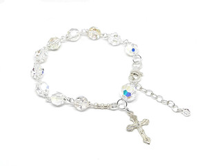 Swarovski Clear AB Crystal Rosary Bracelet