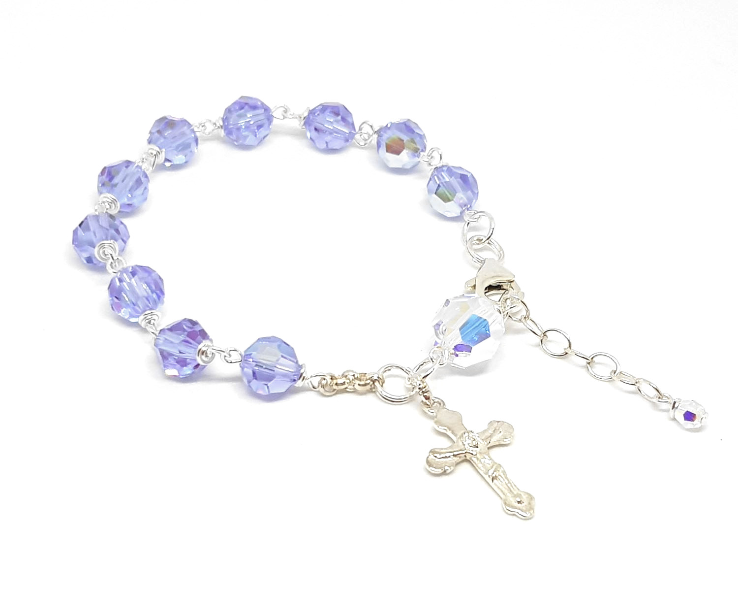 Swarovski Alexandrite AB crystal rosary bracelet