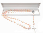 NEW! Big bold & beautiful - Genuine Natural Pink Cultured Pearl Rosary Beads
