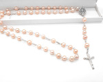 NEW! Big bold & beautiful - Genuine Natural Pink Cultured Pearl Rosary Beads